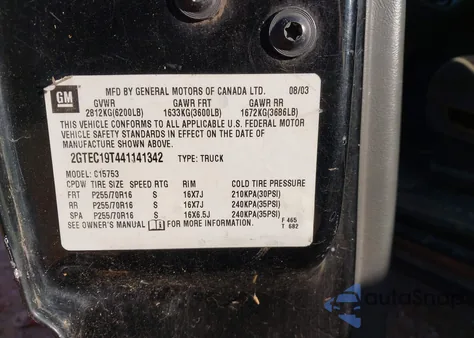 2004 GMC Sierra 1500 Sle from USA, damaged, VIN 2GTEC19T441141342